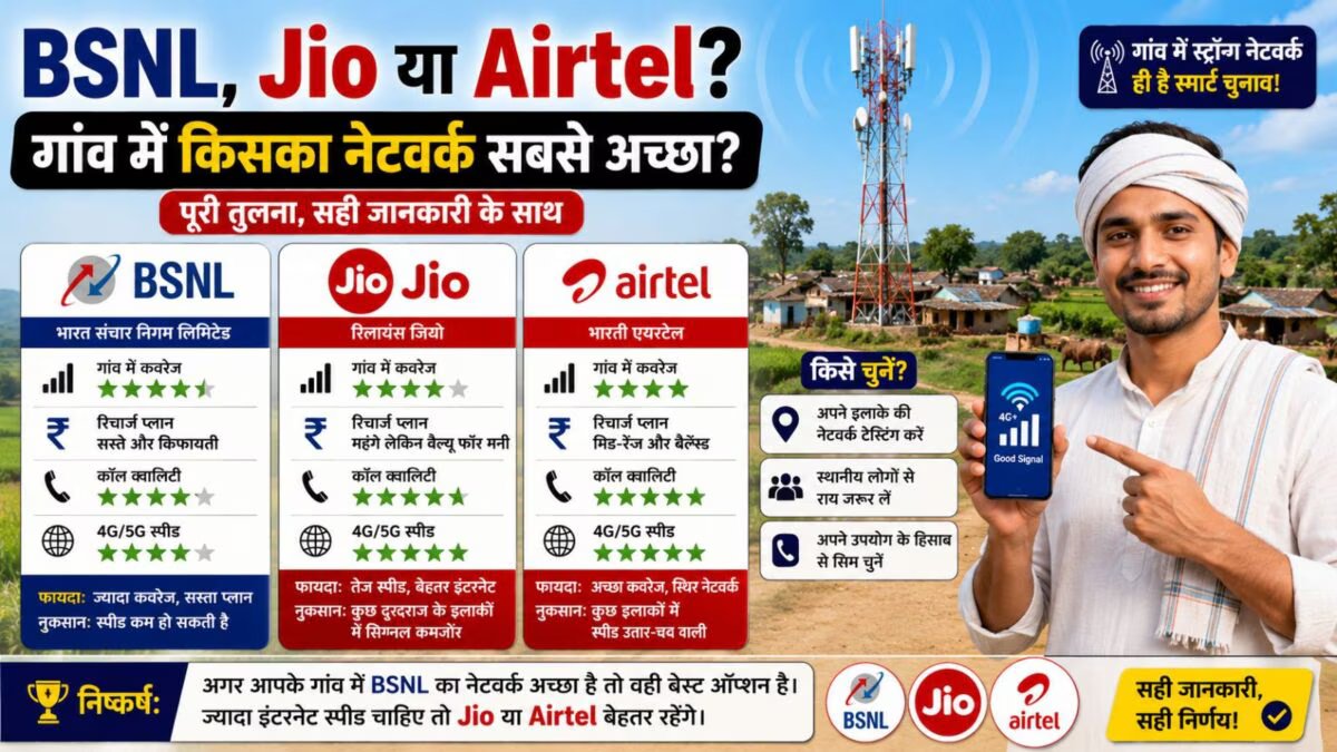Which SIM is most popular in the village? Which plan of Jio, Airtel and BSNL is the most perfect?