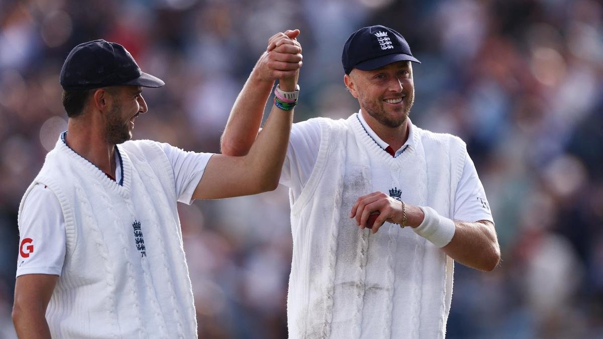 Ollie Robinson and Josh Tongue share half-a-ball after five-wicket hauls