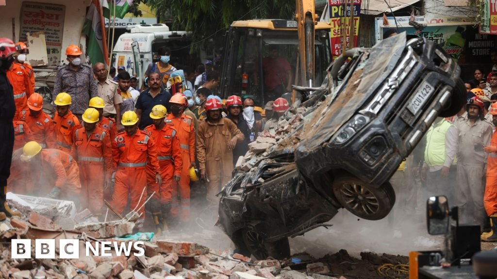 Satya Niketan: Six dead and dozens feared trapped in collapsed Delhi building – BBC