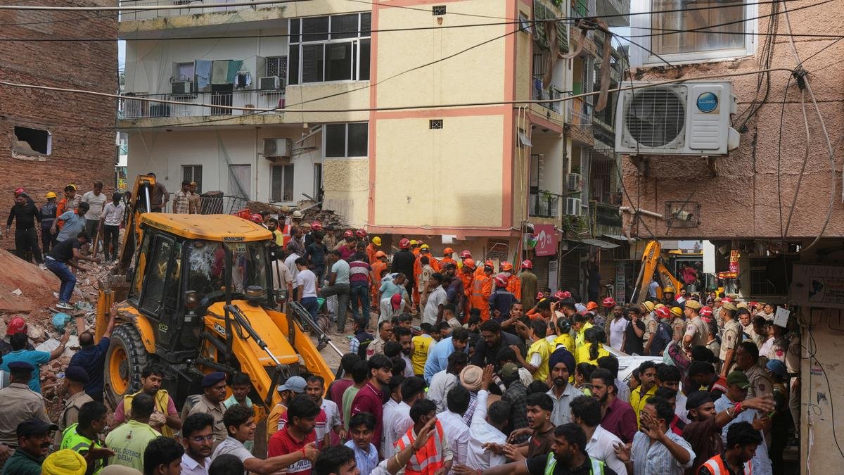 Delhi building collapse LIVE: Rescue operations underway; adjacent building vacated as precautionary measure