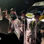Protesters block roads in Portsmouth as 140 migrants rescued